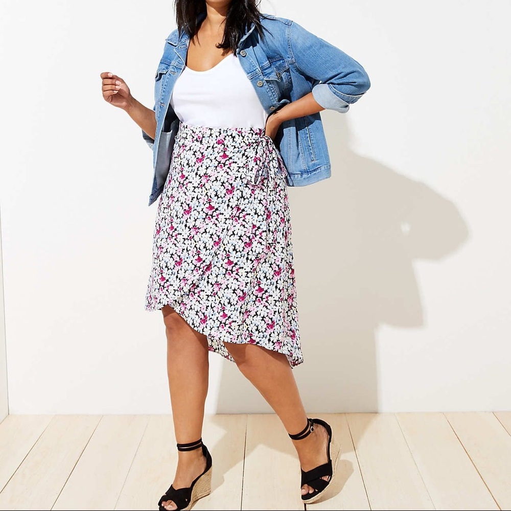 NWT Loft Plus "Garden" Wrap Skirt